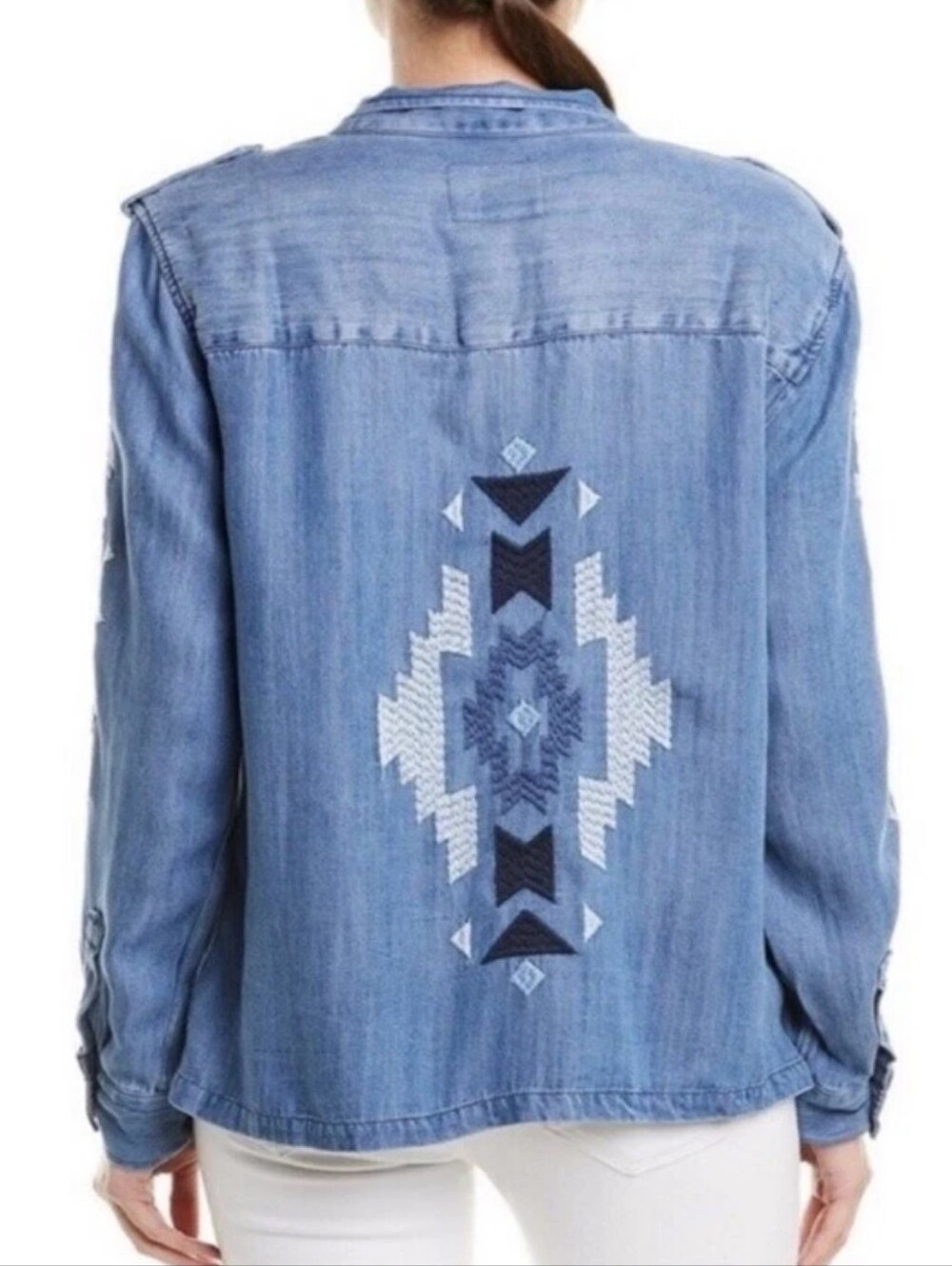 Rails‎ Smith Shirt Southwest Embroidered Light Blue Tencell